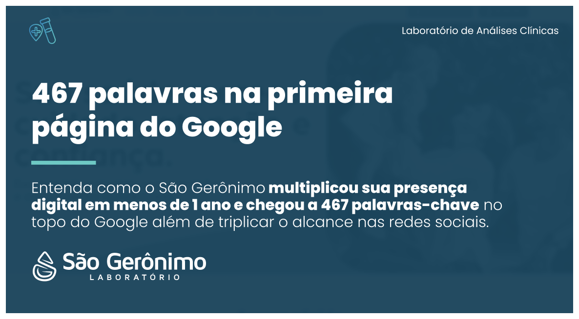 São 12 unidades na Grande Florianópolis, incluindo uma unidade premium, e o selo de laboratório acreditado, credenciais que poucos conquistam. O São Gerônimo já tinha a estrutura. Faltava a visibilidade digital à altura.