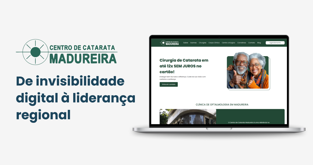 Como o Centro de Catarata alcançou mais de 950 termos na primeira página do Google e transformou o tráfego orgânico em sua principal fonte de conversão
